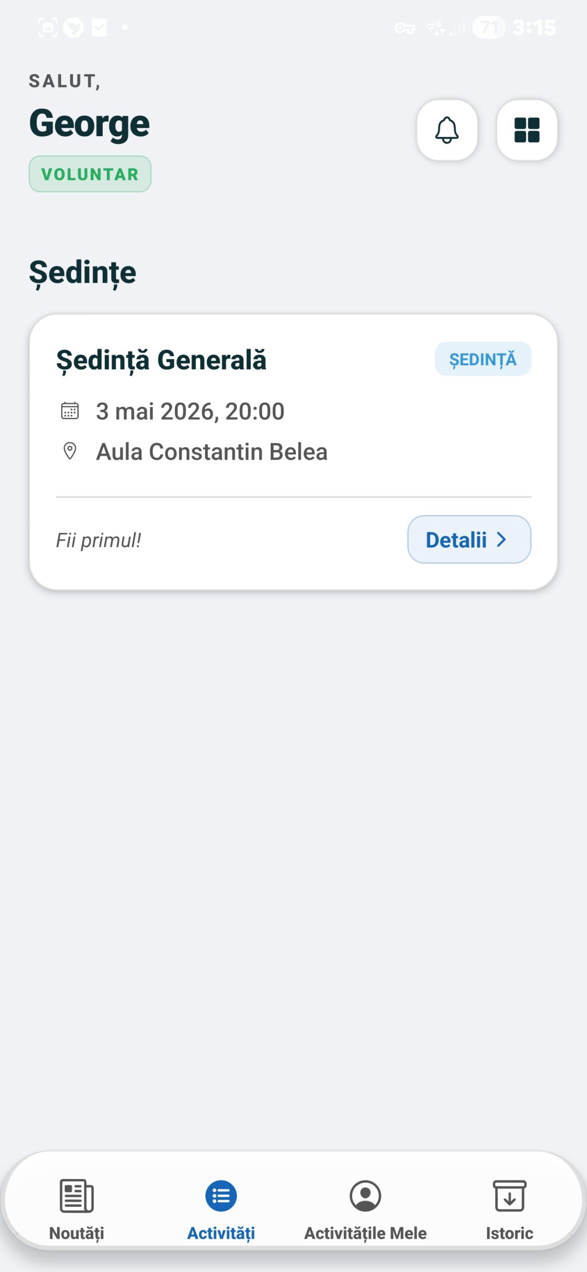 Activitati Disponibile